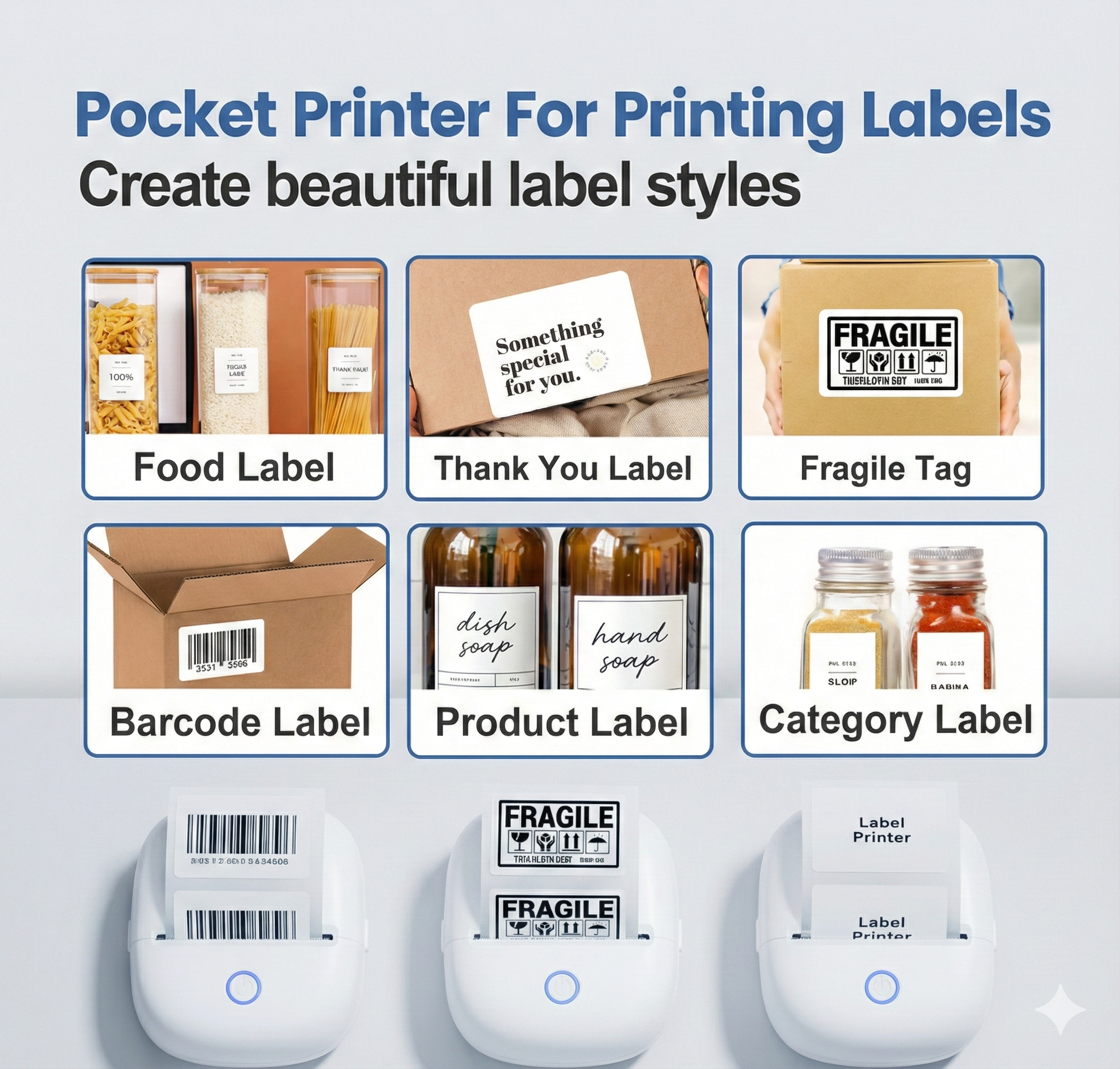 Portable Home Thermal Label Printerink-free Sticky Note Printer